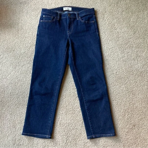 Gap Slim Crop Women’s Denim Jeans Sz 27 Dark Blue Wash Office Casual Capsule - Picture 1 of 5